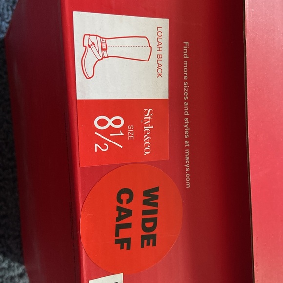 Macys Style & Co Lolah Black Wide Calf Boots - Picture 8 of 9